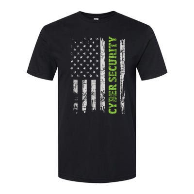 Cybersecurity USA Flag Computer Engineer Programmer Hacker Softstyle® CVC T-Shirt