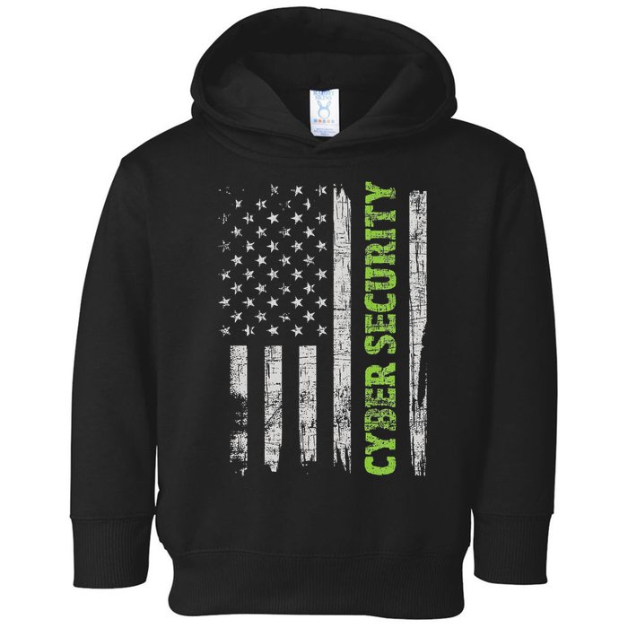 Cybersecurity Usa Flag Computer Engineer Programmer Hacker Toddler Hoodie