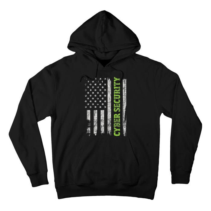 Cybersecurity Usa Flag Computer Engineer Programmer Hacker Tall Hoodie