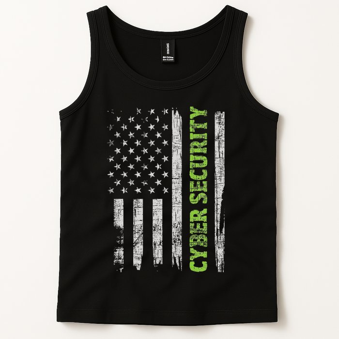 Cybersecurity Usa Flag Computer Engineer Programmer Hacker Tank Top