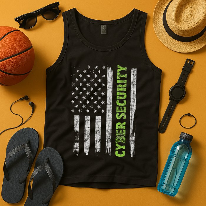 Cybersecurity Usa Flag Computer Engineer Programmer Hacker Tank Top