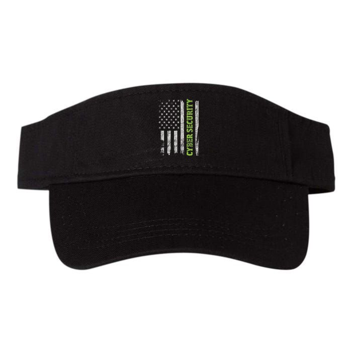 Cybersecurity Usa Flag Computer Engineer Programmer Hacker Valucap Bio-Washed Visor