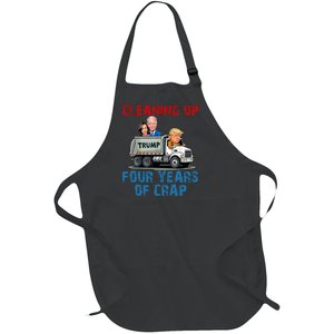 Cleaning Up Four Years Of Crap Funny Trump Garbage Truck Full-Length Apron With Pockets