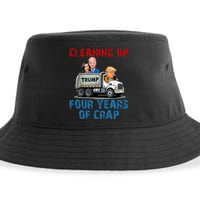 Cleaning Up Four Years Of Crap Funny Trump Garbage Truck Sustainable Bucket Hat