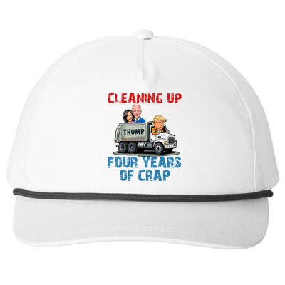 Cleaning Up Four Years Of Crap Funny Trump Garbage Truck Snapback Five-Panel Rope Hat