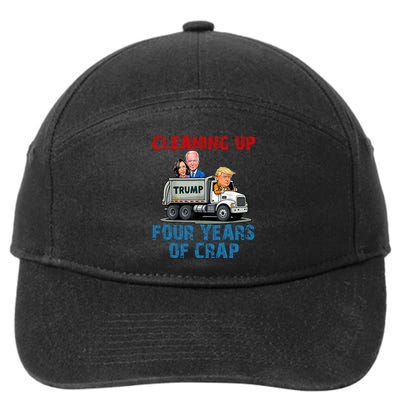 Cleaning Up Four Years Of Crap Funny Trump Garbage Truck 7-Panel Snapback Hat