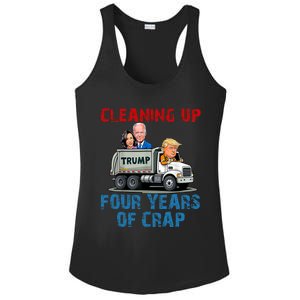 Cleaning Up Four Years Of Crap Funny Trump Garbage Truck Ladies PosiCharge Competitor Racerback Tank