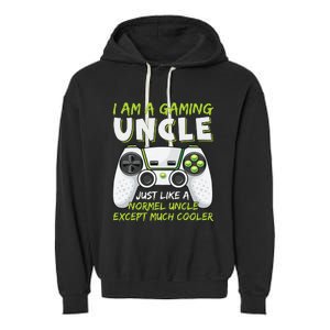 Crazy Uncle Funny Uncle Gaming Video Game Uncle Garment-Dyed Fleece Hoodie