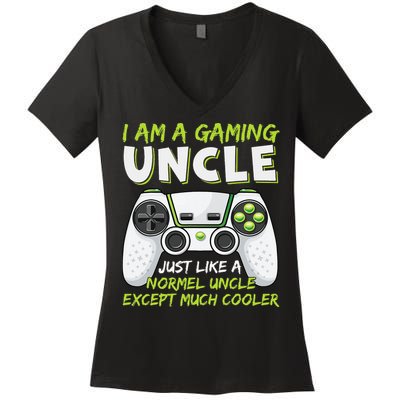 Crazy Uncle Funny Uncle Gaming Video Game Uncle Women's V-Neck T-Shirt