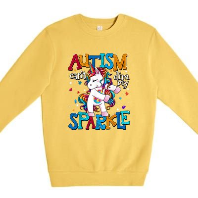 Cute Unicorn For Autism Mom Girl Gift Autism Awareness Premium Crewneck Sweatshirt