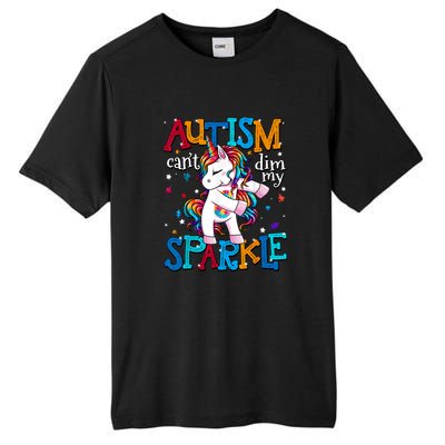 Cute Unicorn For Autism Mom Girl Gift Autism Awareness Tall Fusion ChromaSoft Performance T-Shirt