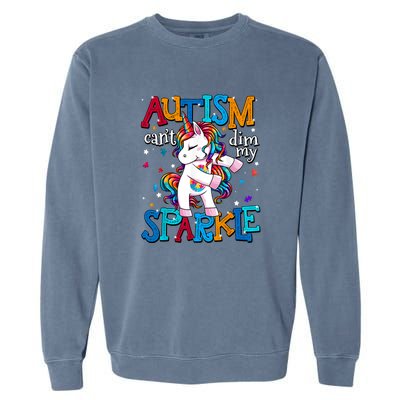 Cute Unicorn For Autism Mom Girl Gift Autism Awareness Garment-Dyed Sweatshirt