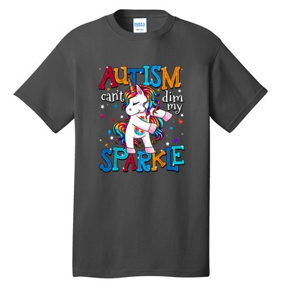 Cute Unicorn For Autism Mom Girl Gift Autism Awareness Tall T-Shirt