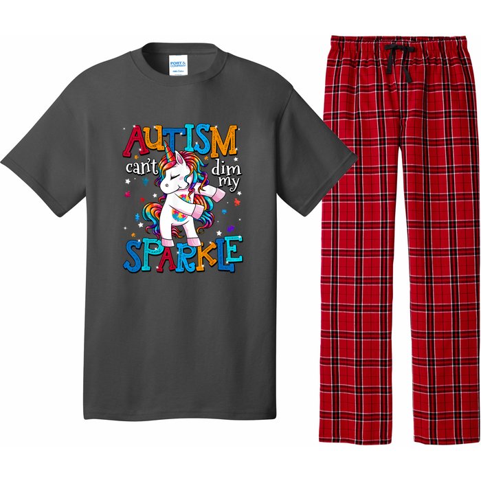 Cute Unicorn For Autism Mom Girl Gift Autism Awareness Pajama Set