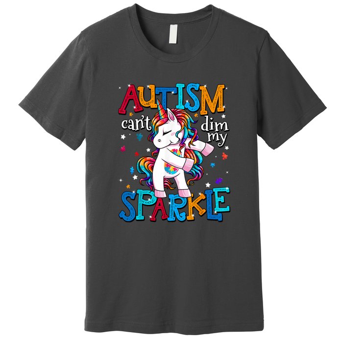 Cute Unicorn For Autism Mom Girl Gift Autism Awareness Premium T-Shirt