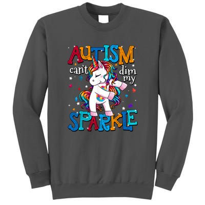 Cute Unicorn For Autism Mom Girl Gift Autism Awareness Tall Sweatshirt