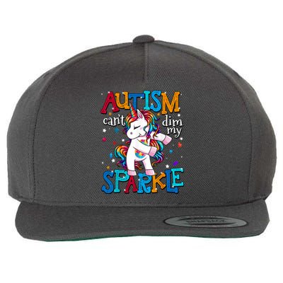 Cute Unicorn For Autism Mom Girl Gift Autism Awareness Wool Snapback Cap