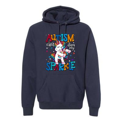 Cute Unicorn For Autism Mom Girl Gift Autism Awareness Premium Hoodie