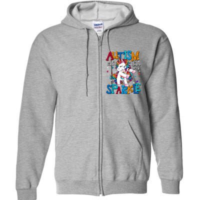 Cute Unicorn For Autism Mom Girl Gift Autism Awareness Full Zip Hoodie