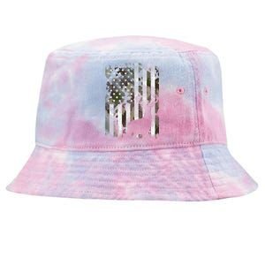 Camo US Flag Deer Elk Buck Camoflage Hunting Hunter Dad Gift Tie-Dyed Bucket Hat