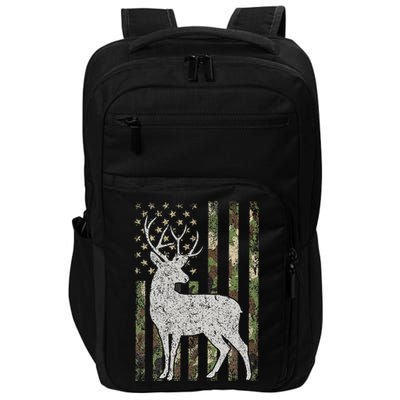 Camo Usa Flag Deer Elk Buck Camoflage Hunting Hunter Impact Tech Backpack