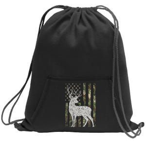 Camo Usa Flag Deer Elk Buck Camoflage Hunting Hunter Sweatshirt Cinch Pack Bag