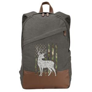 Camo Usa Flag Deer Elk Buck Camoflage Hunting Hunter Cotton Canvas Backpack