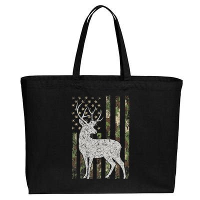 Camo Usa Flag Deer Elk Buck Camoflage Hunting Hunter Cotton Canvas Jumbo Tote