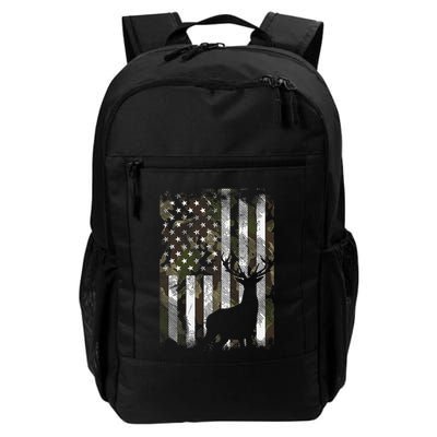 Camo US Flag Deer Elk Buck Hunting Dad Gift Backpack