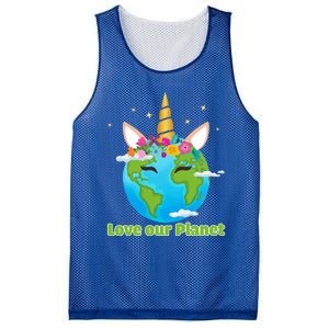 Cute Unicorn Face Love Our Planet Earth Day Gift Mesh Reversible Basketball Jersey Tank