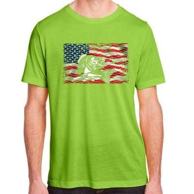 Cool Usa Flag With Fish Adult ChromaSoft Performance T-Shirt