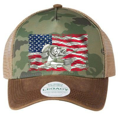 Cool Usa Flag With Fish Legacy Tie Dye Trucker Hat
