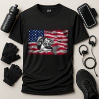 Cool Usa Flag With Fish Cooling Performance Crew T-Shirt