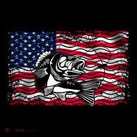Cool Usa Flag With Fish Tall T-Shirt