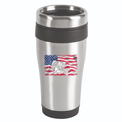 Cool Usa Flag With Fish 16oz Travel Tumbler