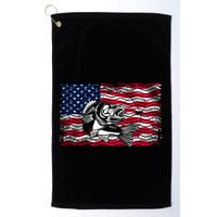 Cool Usa Flag With Fish Golf Towel