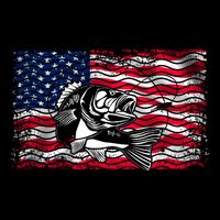 Cool Usa Flag With Fish Cropped Pullover Crew