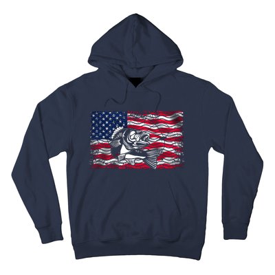 Cool Usa Flag With Fish Hoodie