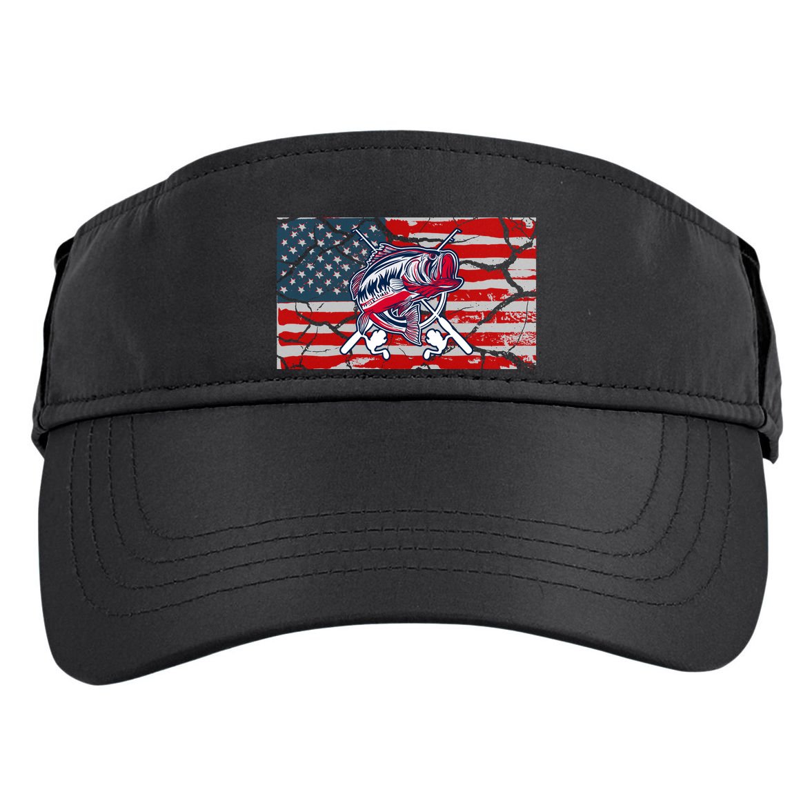 Cool Usa Fishing With Flag Adult Drive Performance Visor