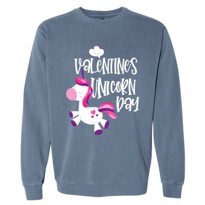 Cute Unicorn Face Valentine's Day Gift Tee Gift Garment-Dyed Sweatshirt