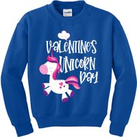 Cute Unicorn Face Valentine's Day Gift Tee Gift Kids Sweatshirt