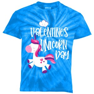 Cute Unicorn Face Valentine's Day Gift Tee Gift Kids Tie-Dye T-Shirt