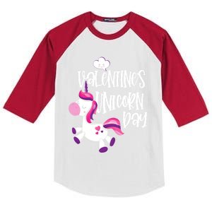 Cute Unicorn Face Valentine's Day Gift Tee Gift Kids Colorblock Raglan Jersey