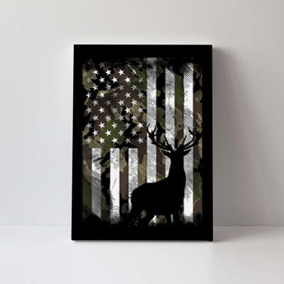 Camo Us Flag Deer Elk Buck Camoflage Hunting Hunter Dad Gift Canvas