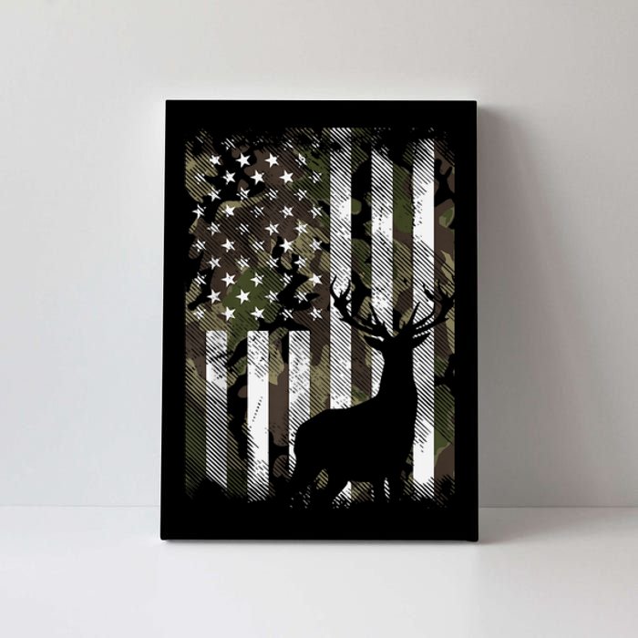 Camo Us Flag Deer Elk Buck Camoflage Hunting Hunter Dad Gift Canvas