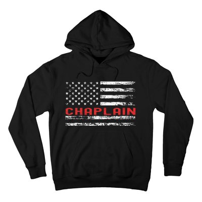 Chaplain Usa Flag Profession Retro Job Title Hoodie