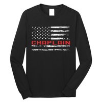 Chaplain Usa Flag Profession Retro Job Title Long Sleeve Shirt