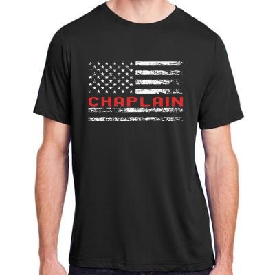 Chaplain Usa Flag Profession Retro Job Title Adult ChromaSoft Performance T-Shirt