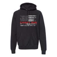 Chaplain Usa Flag Profession Retro Job Title Premium Hoodie