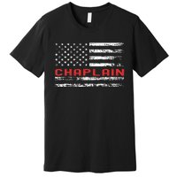 Chaplain Usa Flag Profession Retro Job Title Premium T-Shirt